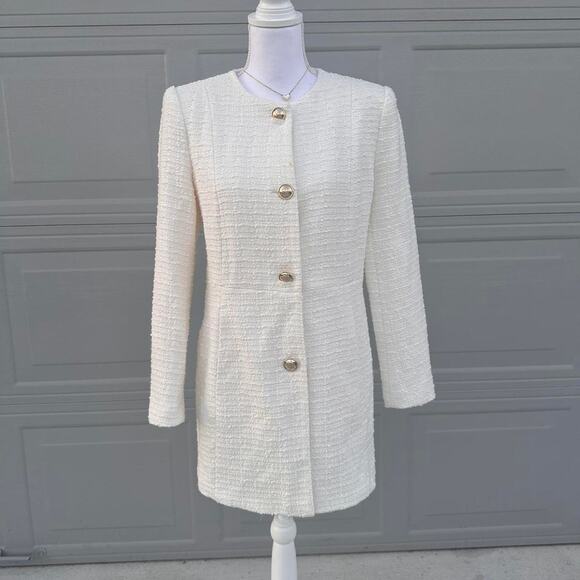 White Size Large Old Money Zara Trench Coat Perfect To Elevate Your Outfit - Picture 6 of 7
